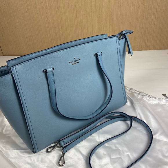 👜 Kate Spade Cameron Street Candace Satchel Light Blue Pebbled Leather - Picture 16 of 16